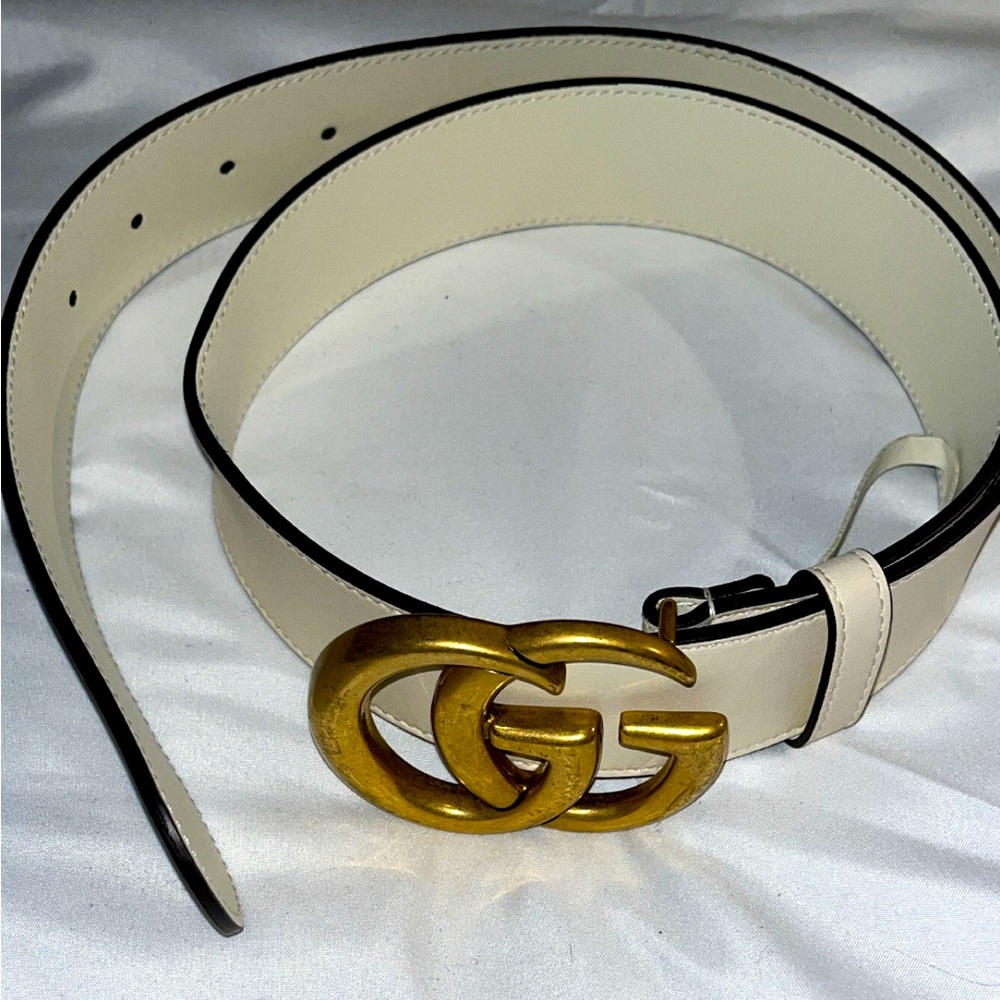 Authentic Gucci Double G White Belt!